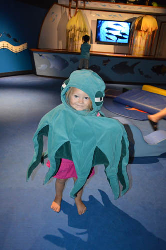 Dress up in the kids play area NC aquarium at Pine Knoll Shores